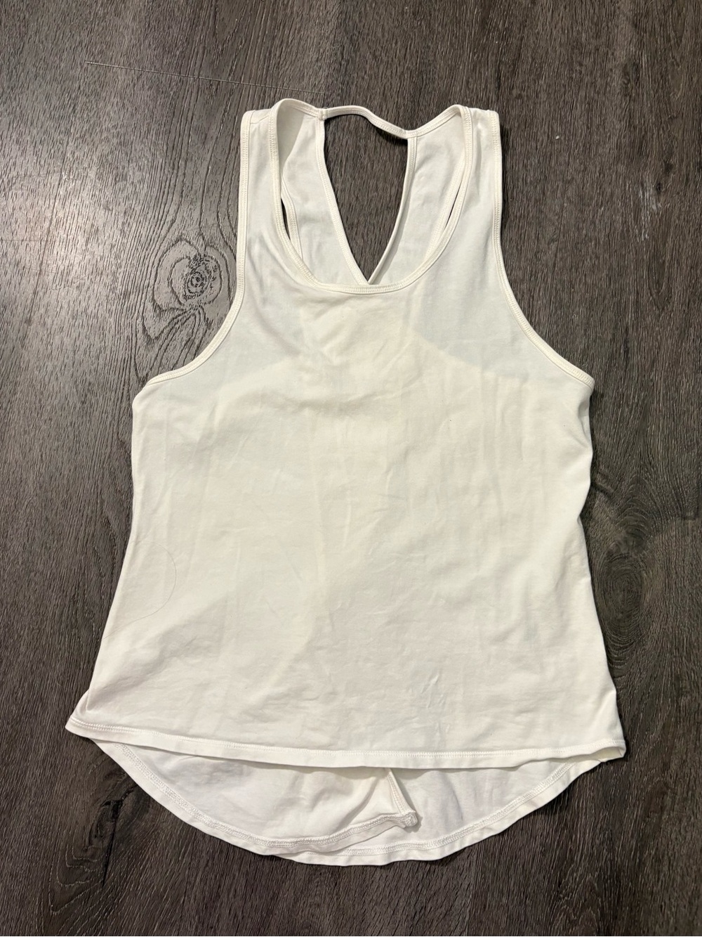 Pact Size Small Off White Tank Top Organic Cotton Open-Back / Criss-Cross Active